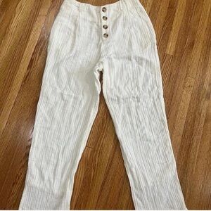 LSpace white cotton cropped High-Waisted Pants